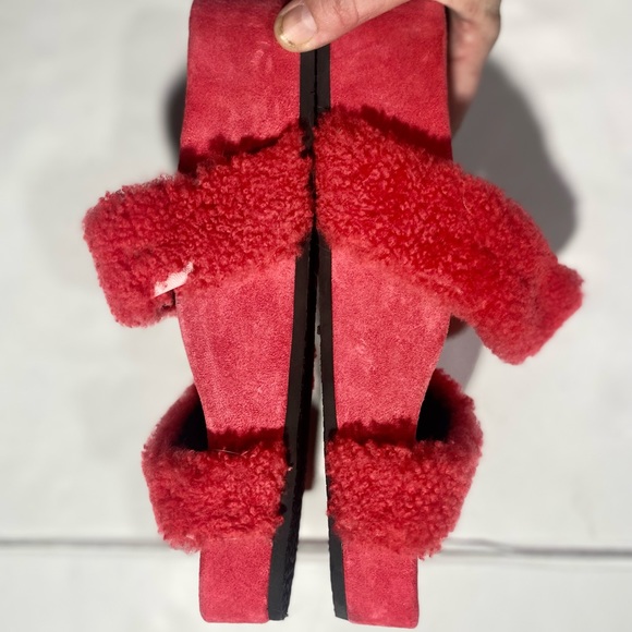 Rag & Bone Coral Shearing Chunky Platform Evin Slip On Woman’s Buckle Sandals 11 - Picture 14 of 16